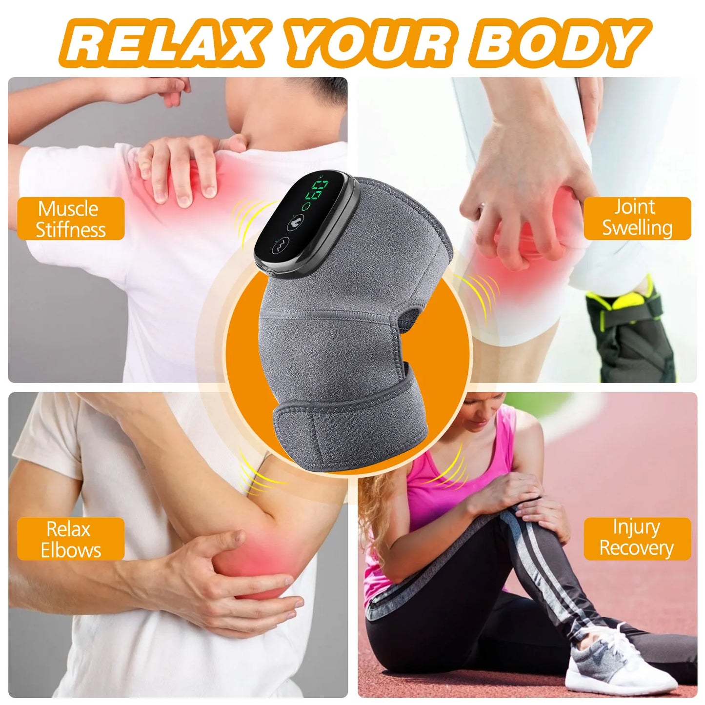 ThermaRelief™ 3-in-1 Massage Belt – Electric Heating & Vibration Therapy for Knees & Shoulders