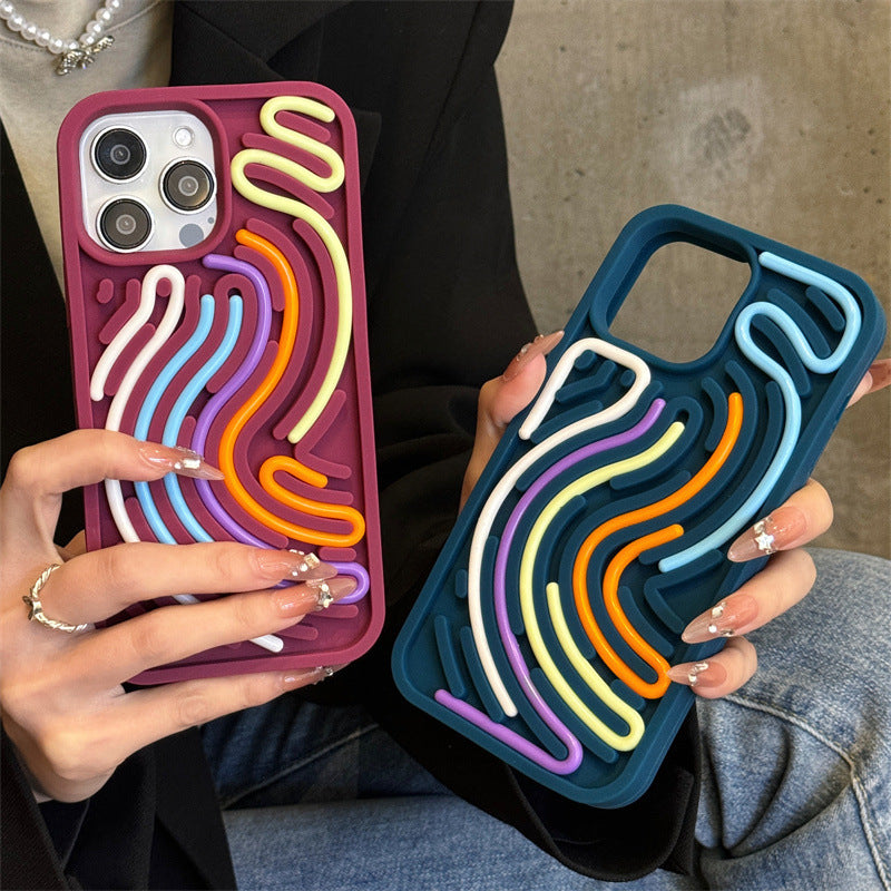TactiCool™ Sensory Phone Case – Stress-Relief Silicone Cover for iPhone 16/15/14/13/12/11 Pro Max