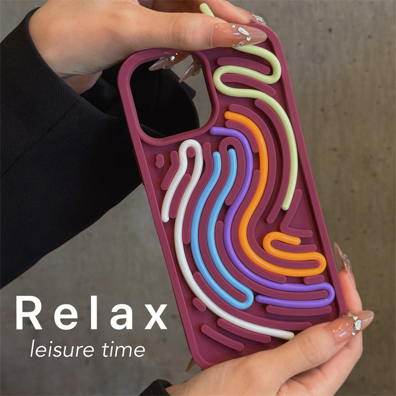 TactiCool™ Sensory Phone Case – Stress-Relief Silicone Cover for iPhone 16/15/14/13/12/11 Pro Max