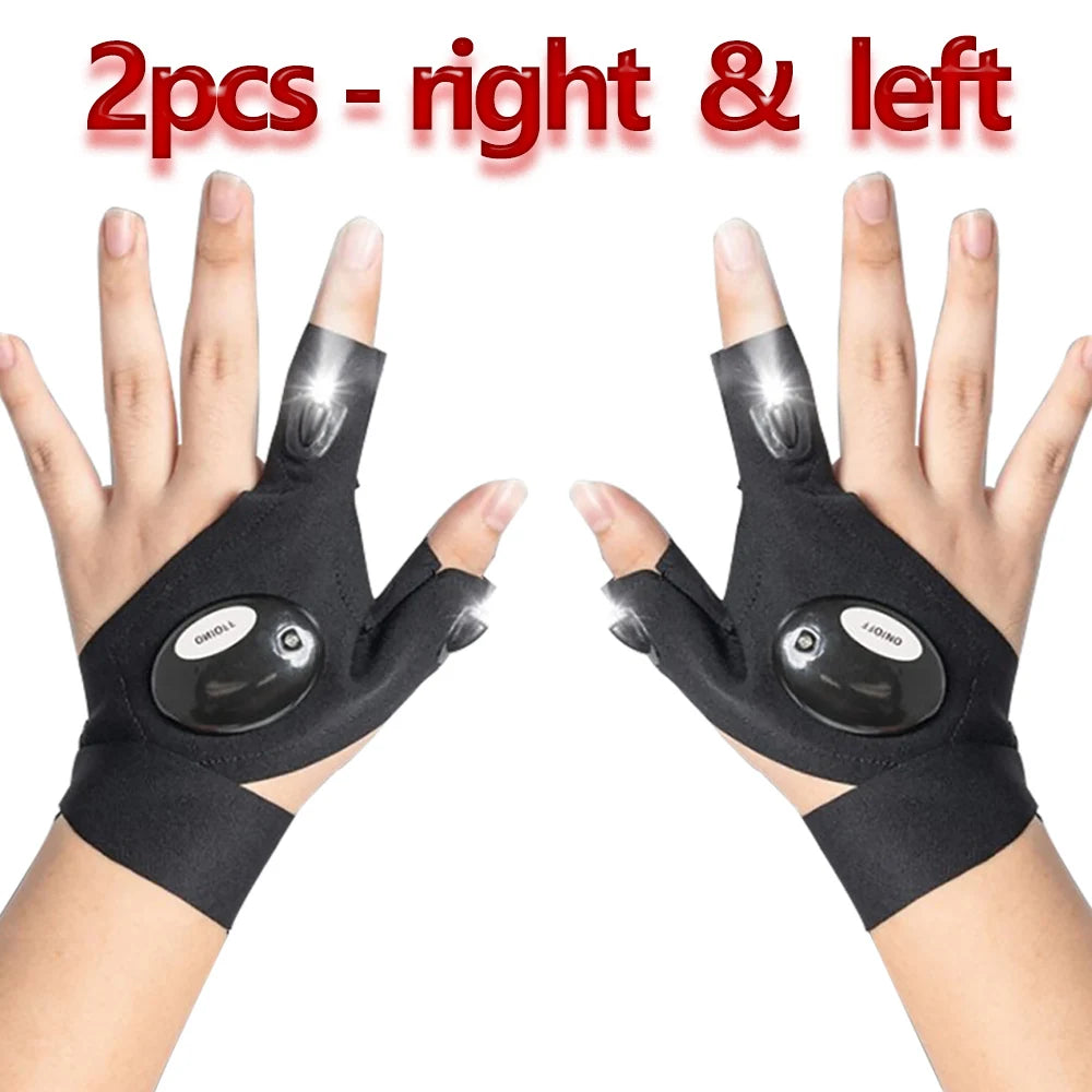 LumiGrip™ Pro LED Illuminated Gloves – Waterproof Fingerless Gloves for Running, Cycling & Outdoor Adventures