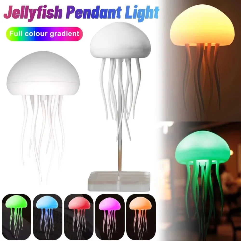 LumaJelly™ Pro Smart Night Light – Voice-Controlled RGB Jellyfish Lamp with Type-C Charging