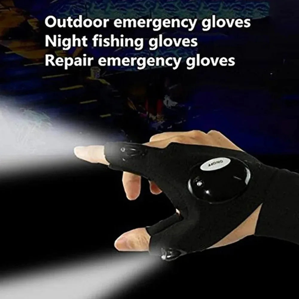 LumiGrip™ Pro LED Illuminated Gloves – Waterproof Fingerless Gloves for Running, Cycling & Outdoor Adventures