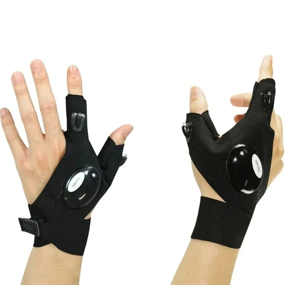 LumiGrip™ Pro LED Illuminated Gloves – Waterproof Fingerless Gloves for Running, Cycling & Outdoor Adventures