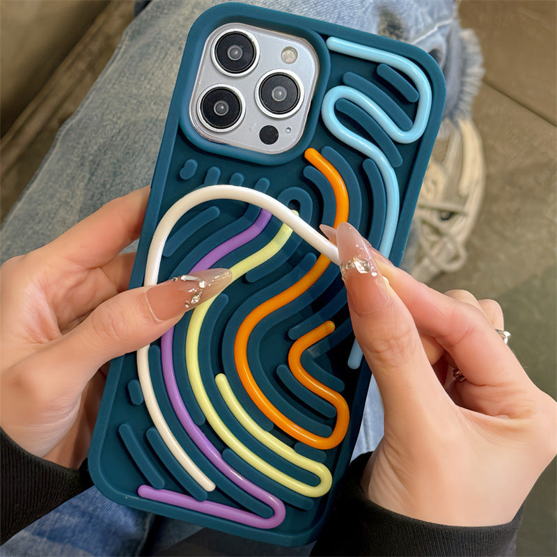TactiCool™ Sensory Phone Case – Stress-Relief Silicone Cover for iPhone 16/15/14/13/12/11 Pro Max